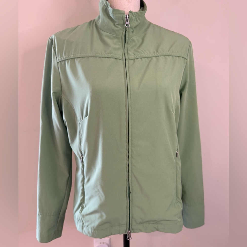 Lucy spring green 2 way zip windbreaker jacket SZ LG